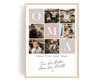 Grandma gift personalized Grandma Christmas Birthday Mother's Day photo gift best grandma in the world photo collage