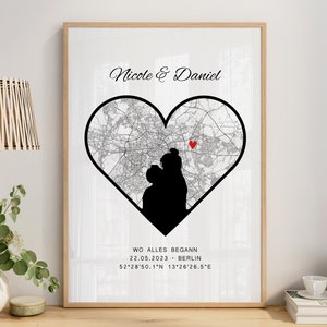 Where it all began poster wedding gift personalized engagement gift coordinates picture anniversary gift for him partner gift couple image 8