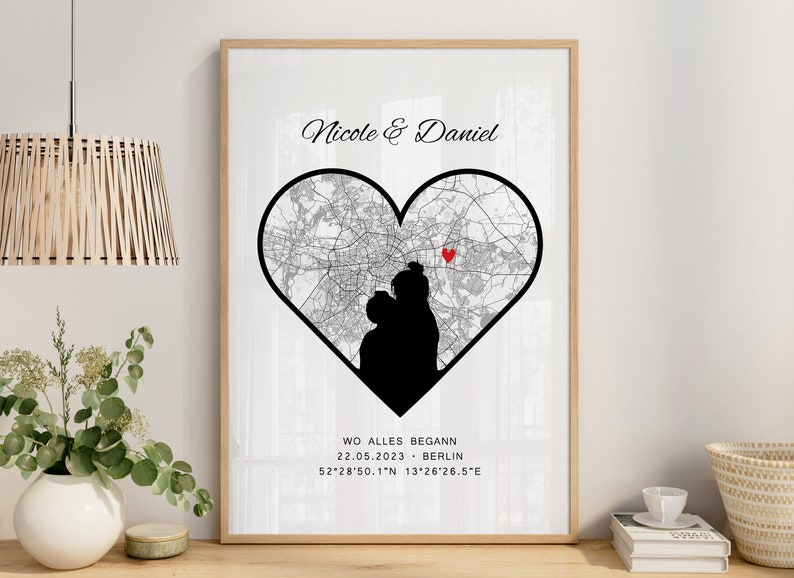 Where it all began poster wedding gift personalized engagement gift coordinates picture anniversary gift for him partner gift couple image 8