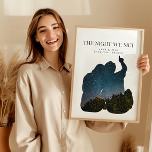 Jahrestag Geschenk für ihn oder sie Personalisierte Sternenkarte Poster Valentinstag Geschenk Mann Frau Partner Sternenhimmel Sternen Bild