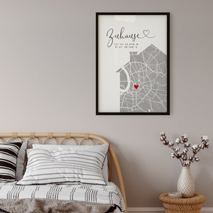 Einzugsgeschenk Haus Wohnung Koordinaten Bild Personalisiertes Zuhause Poster Erste Wohnung Bild 8