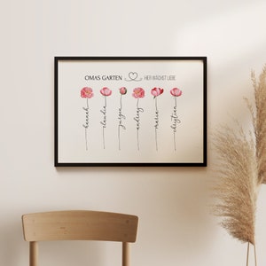 Oma Geschenk Geburtstag Muttertag Ostern Omas Garten Bild personalisiert Muttertagsgeschenk Oma Geburtstagsgeschenk Poster Blume Enkelkinder Bild 10