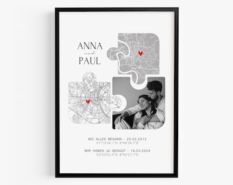 Anniversary gift for him Personalized photo gift Partner Where it all began Gift husband wife Wedding anniversary Yes picture coordinates couple