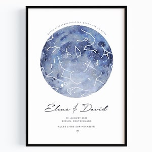 Hochzeit Geschenk personalisiert Hochzeitsgeschenk Brautpaar Sternenbild Hochzeit Bilderrahmen Sternenhimmel Hochzeits Geschenk mit Namen