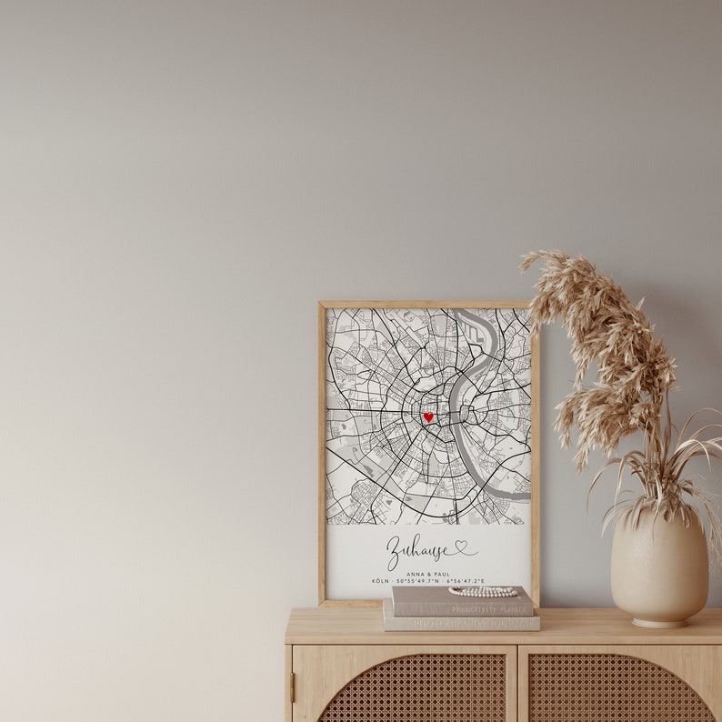 Koordinaten Bild Zuhause Einzugsgeschenk Wohnung Haus Poster mit Rahmen image 10