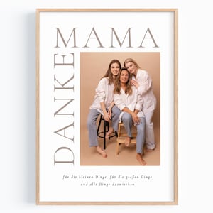 Danke Mama Muttertagsgeschenk Geschenk für Mama zum Muttertag Geburtstag personalisiertes Foto Geschenk Mama Tochter Mama Bild Bilderrahmen