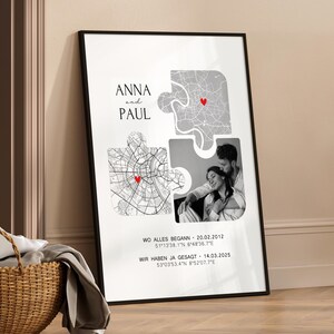 Anniversary gift for him Personalized photo gift Partner Where it all began Gift Man Woman Wedding anniversary Yes Picture Coordinates Couple image 10