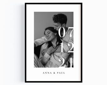 Anniversary gift for him her photo poster couple photo gift personalized picture couple poster photo gifts man woman partner