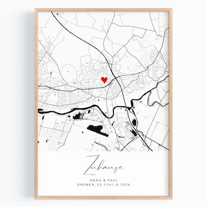 Housewarming gift | Coordinates image of home | Gift for moving in, Valentine's Day, house construction, wedding, topping-out ceremony | Pictures of living room