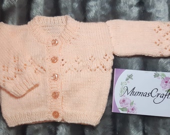 Hand Knitted Baby girl cardigan