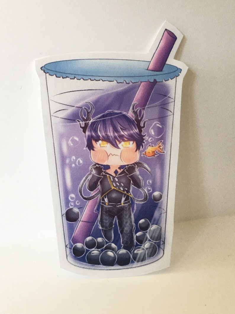 Obey Me Shall We Date Leviathan Boba Tea Sticker Etsy