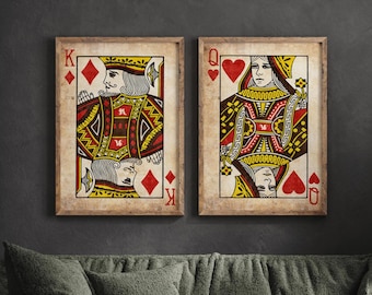 King & Queen Playing Cards Wall Art Set