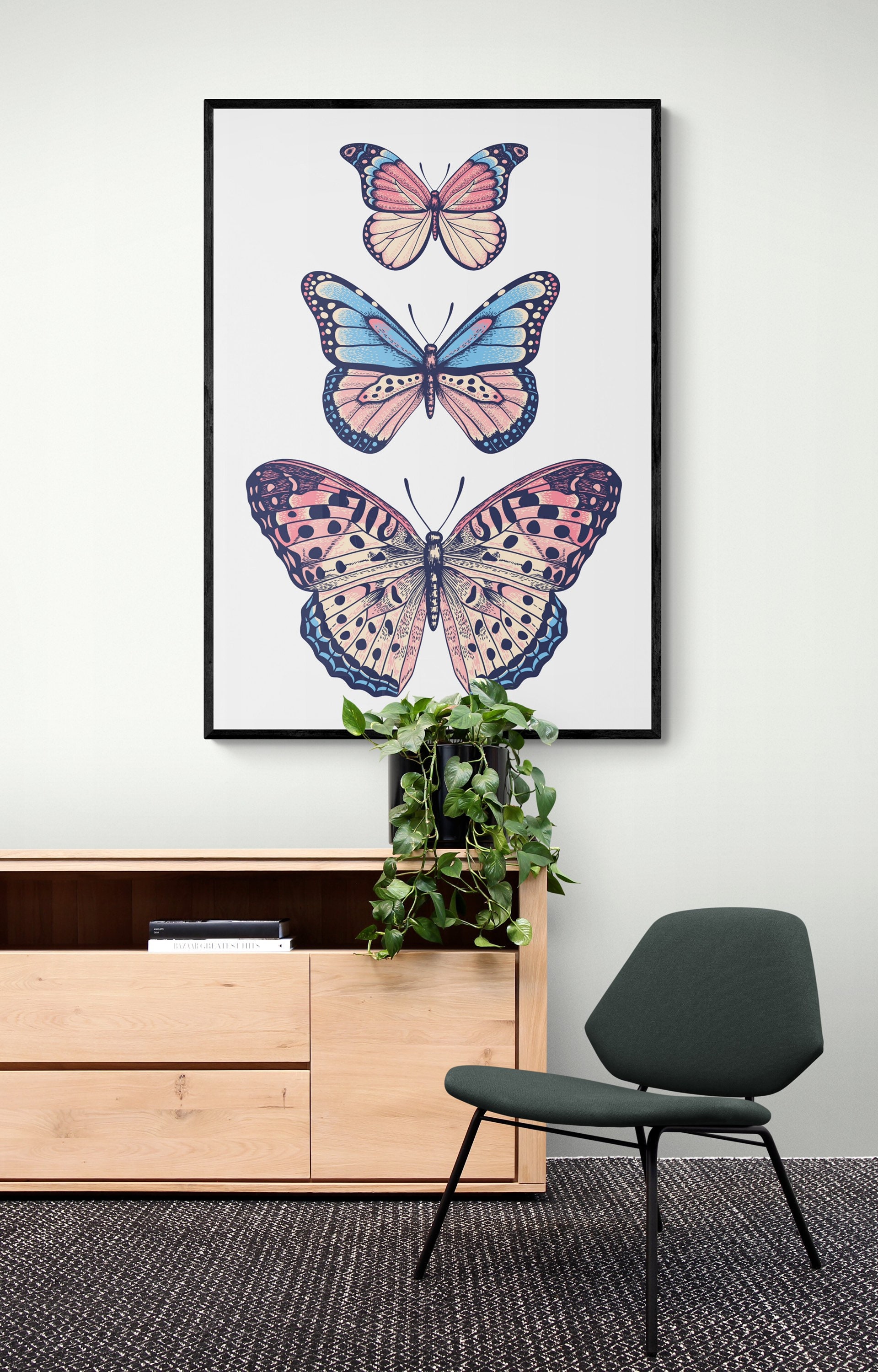 Trio of Butterflies Butterfly Print Optional Framing - Etsy UK