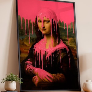Mona Lisa Neonfarbe | Vintage Bold Style Mona Lisa Druck