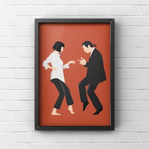 Pulp Fiction Dance Print: Iconic Movie Scene in Bold Colors image 2