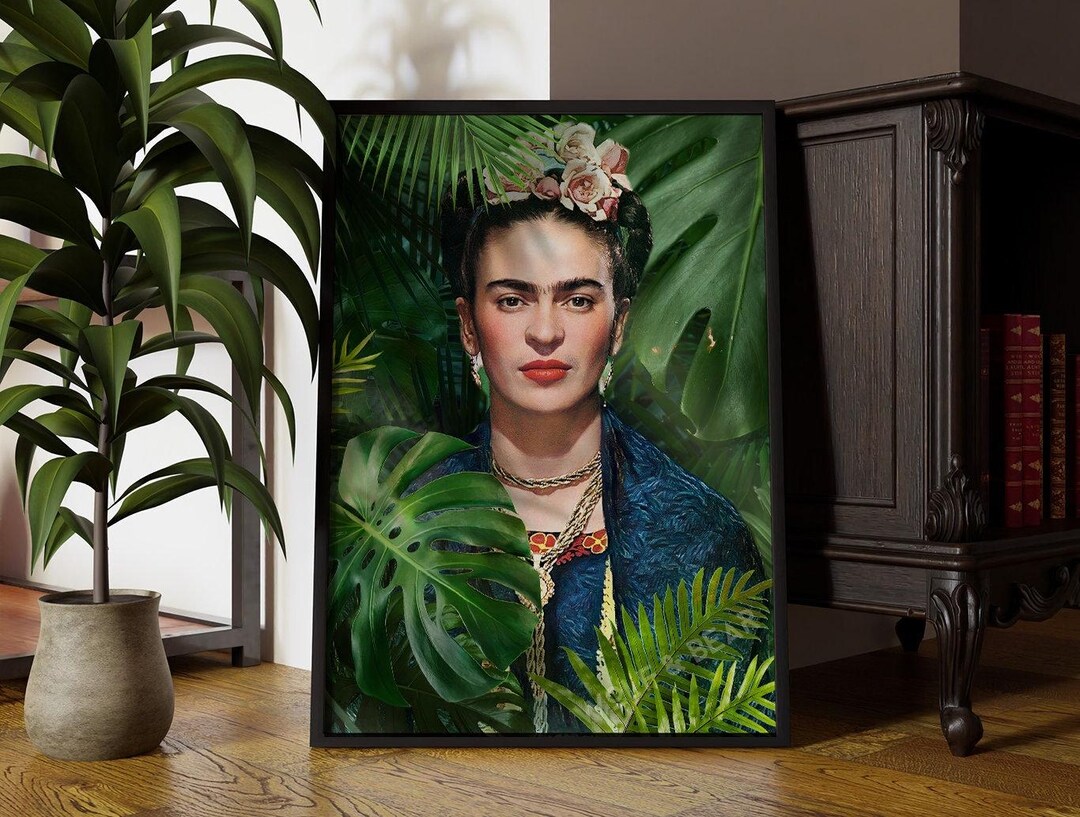 Frida Kahlo Portrait Print - Colourful Jungle Theme, Framing Option - Etsy
