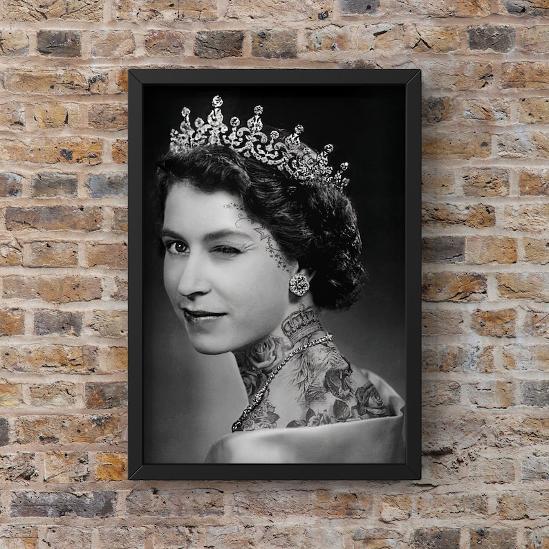 Punk Queen Queen Elizabeth Home Decor Wall Art Print - Etsy UK