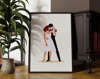 Dirty Dancing Movie Print: Iconic Dance Scene with Vibrant Colors