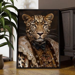 Royal Cheetah | Renaissance Cheetah Art | Altered Animal Portrait Wall Art