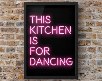 Keukenwanddecoratie - Neon dansende geest, speelse decoratie | Trendy eetkamer