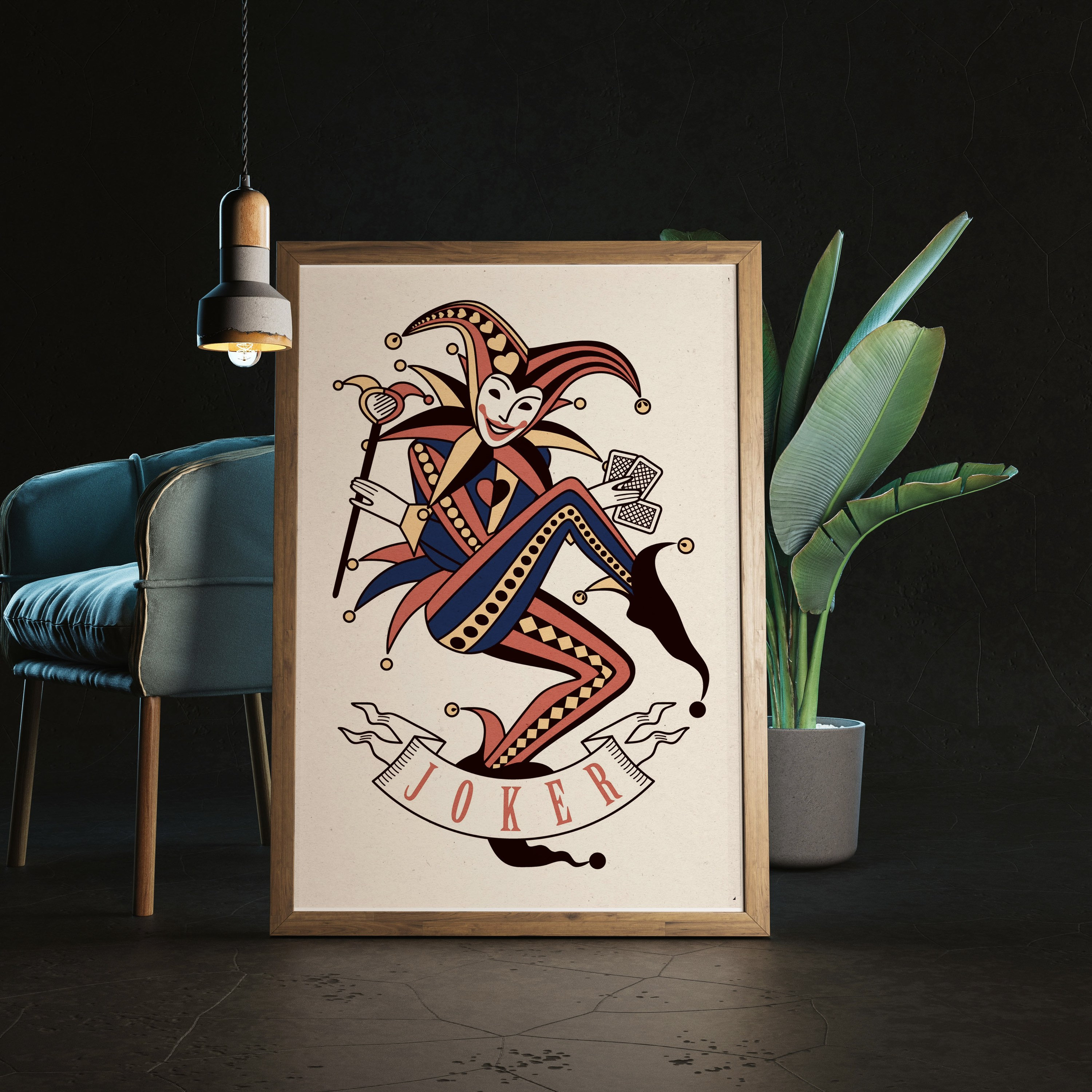 Rustic Joker Playing Card Print Vintage Wall Art Poker Playing Cards Print  Express Delivery Framed Poster - Etsy
