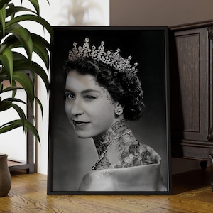 Queen Elizabeth Punk Print: Tattoo Inspired Wall Art (Limited Edition)