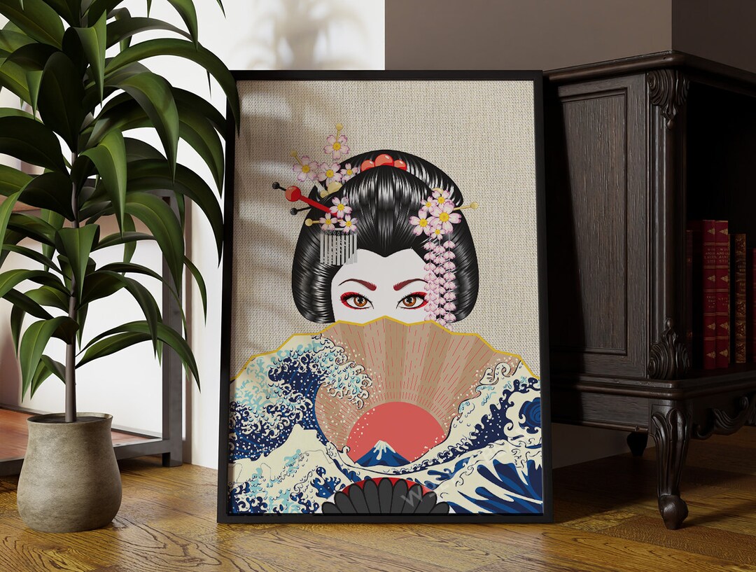 Japanese Geisha Prints | Japanese Home Decor | Colourful Wall Art Print ...