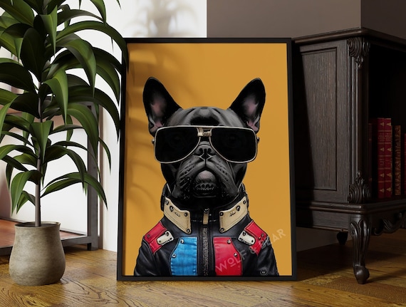Black Black French Bulldog Rock and Roll Alternative French Bull  
