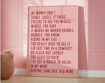 Arte mural con letras de rap: Cita de Louis Theroux / Arte mural pegadizo / Rosa