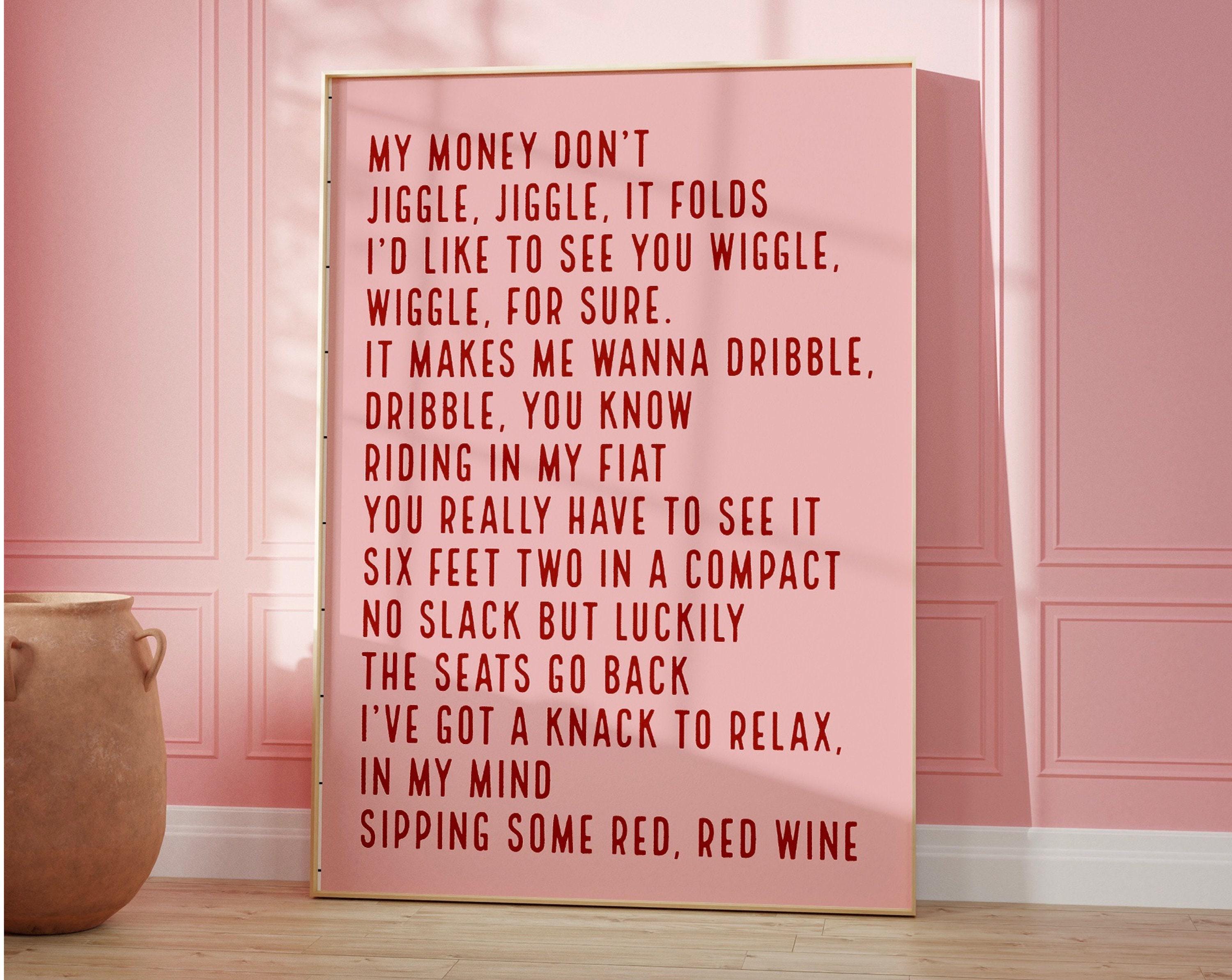 Rap Lyric Wall Art: Louis Theroux Quote - Pink Matte Finish, image size:3000x2387