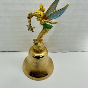 Disneyland TinkerBell Brass and Metal Bell 3” Figurine Vintage 1960s Collectible