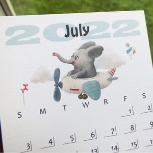 Tiere, Kinder Kinder Babyzimmer kleiner Schreibtisch 12 Monatskalender; 2023-2024 Briefpapier