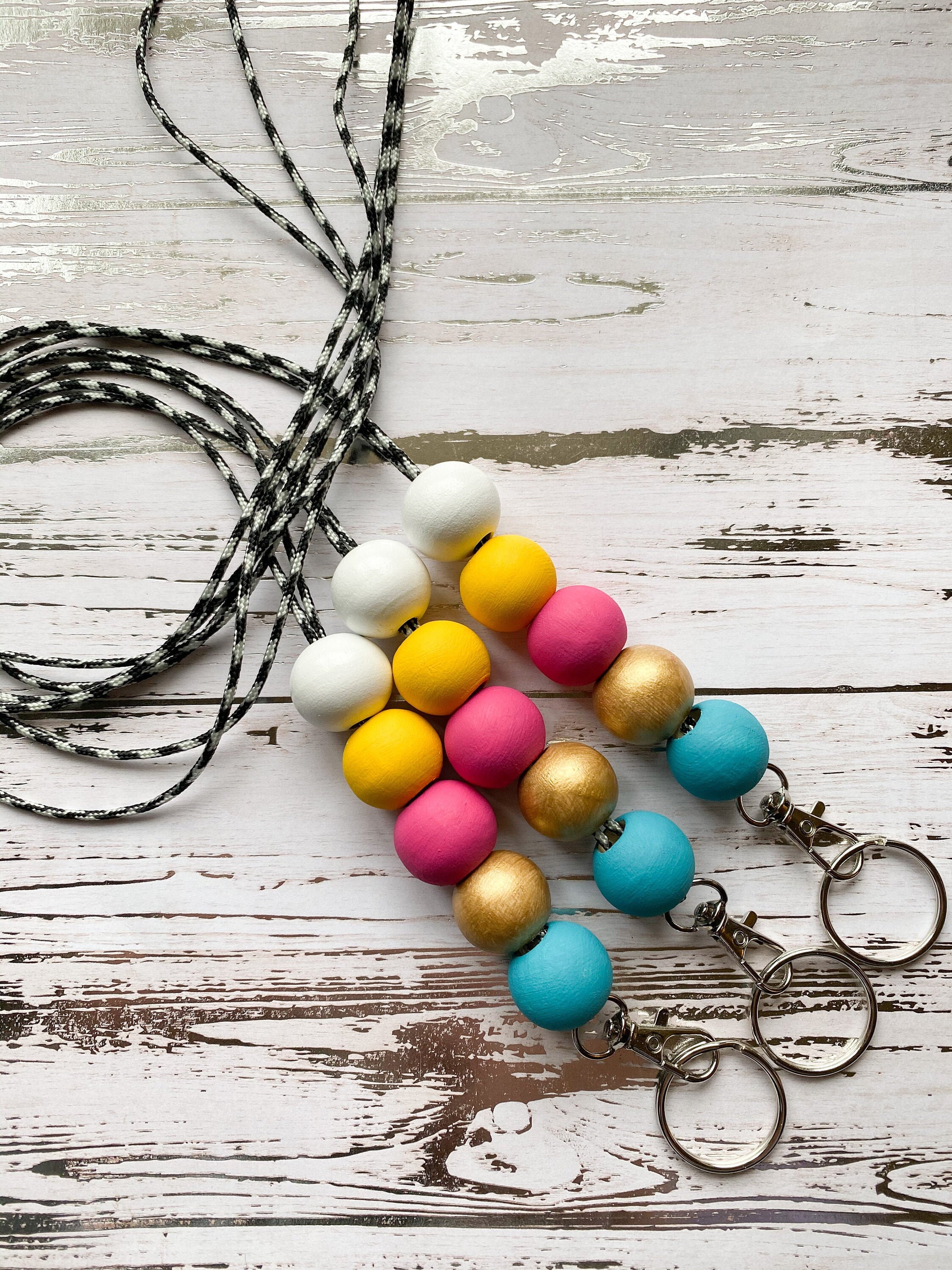 Teacher Lanyard Badge Lanyard ID Lanyard Beaded Lanyard Etsy