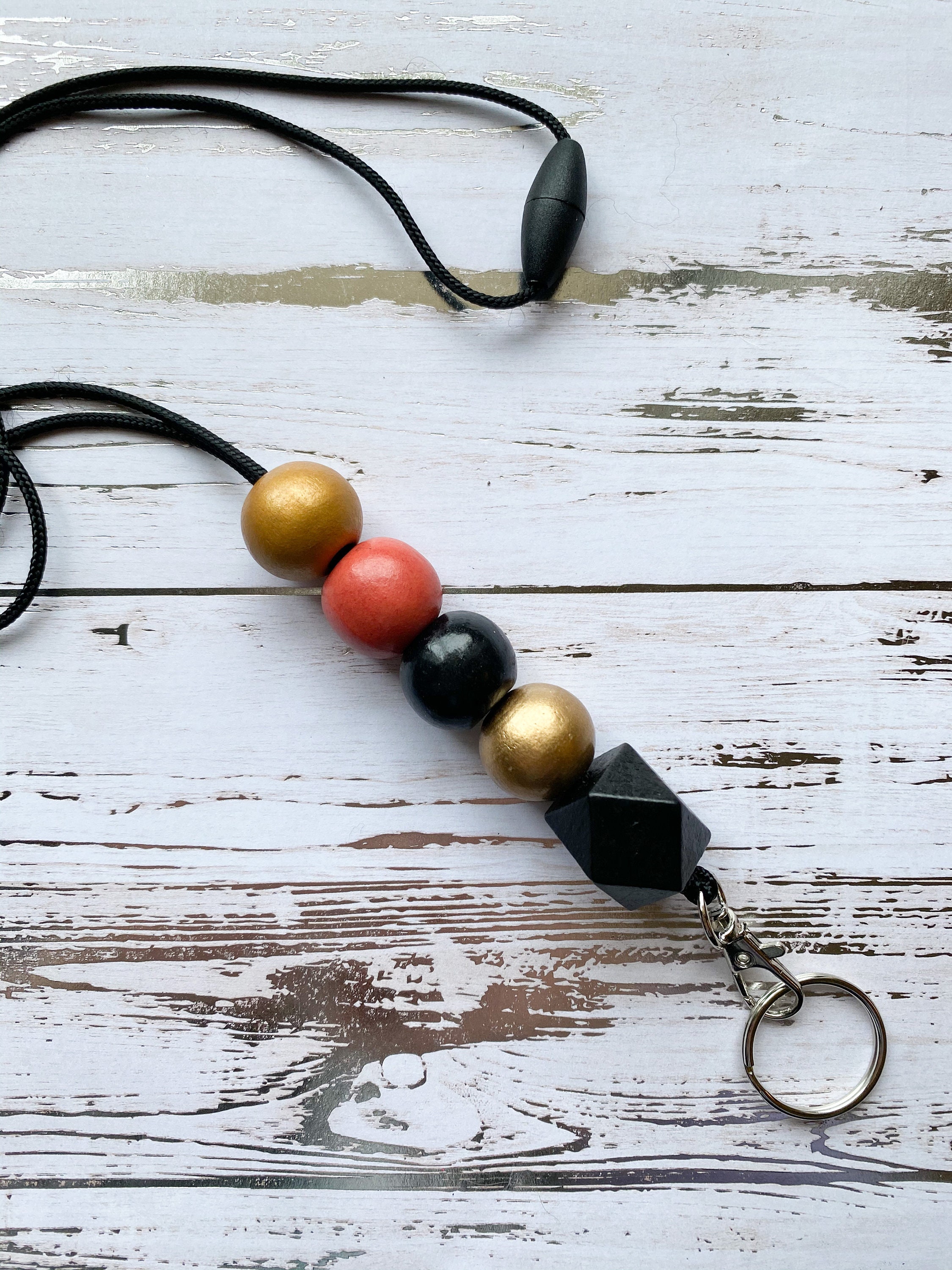 Teacher Lanyard Badge Lanyard ID Lanyard Beaded Lanyard Etsy