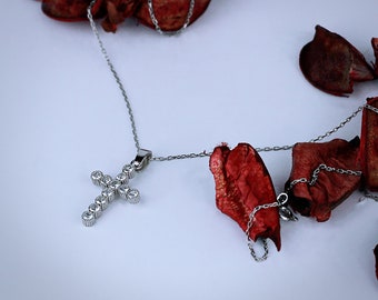 Dainty Sterling Silver Cross Necklace: First Communion Gift