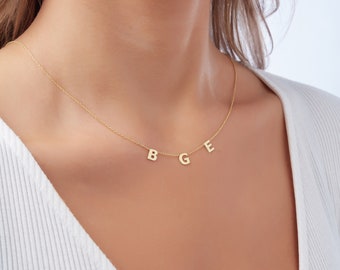 Gold initial Necklace , Silver Custom Letter Necklace , Christmas Gift Necklace , Mama Necklace , Mom Gift Necklace , Birthday Gift Necklace