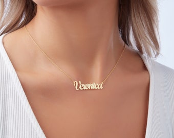 Bridesmaid gifts, Graduation gift, Mothers Day Gift, Mama Name Necklace, Silver Personalized Necklace, Gold Name Necklace