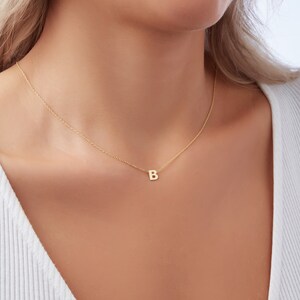 Gold initial Necklace, Silver Custom Letter Necklace, Christmas Gift Necklace, Mama Necklace, Mom Gift Necklace, Birthday Gift Necklace image 2