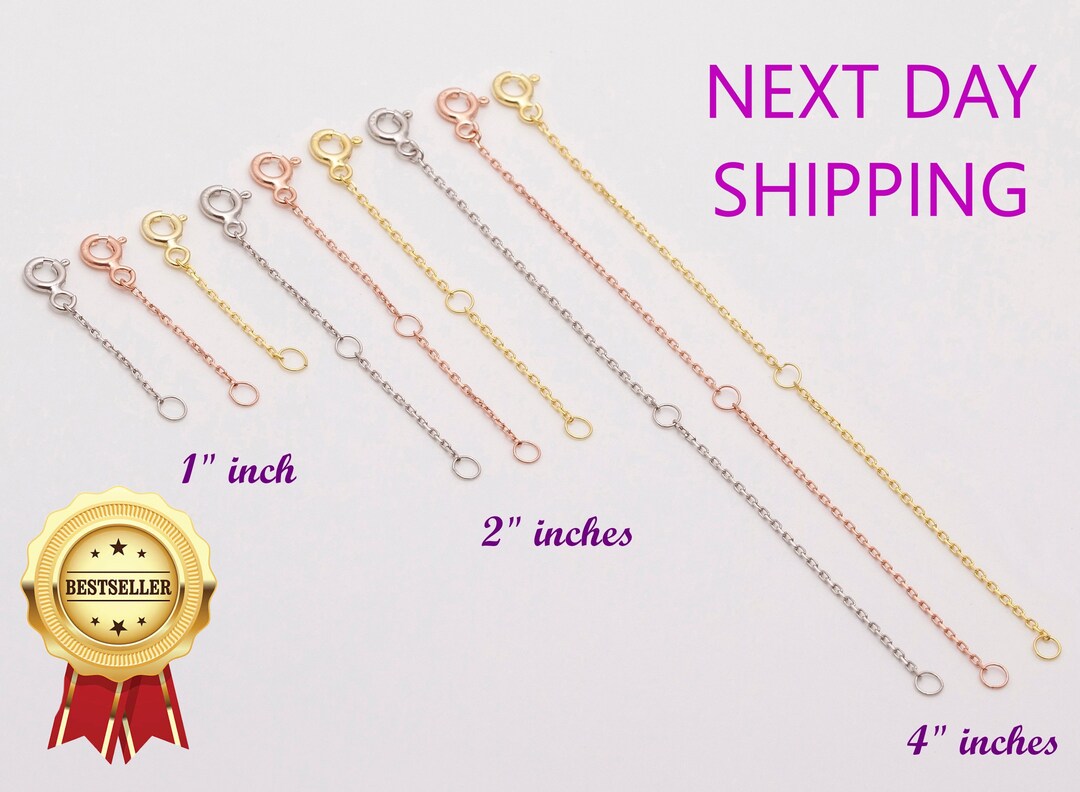 2PCS Genuine 925 Sterling Silver Extension Chain For Necklaces - Crisscross O Tail Link