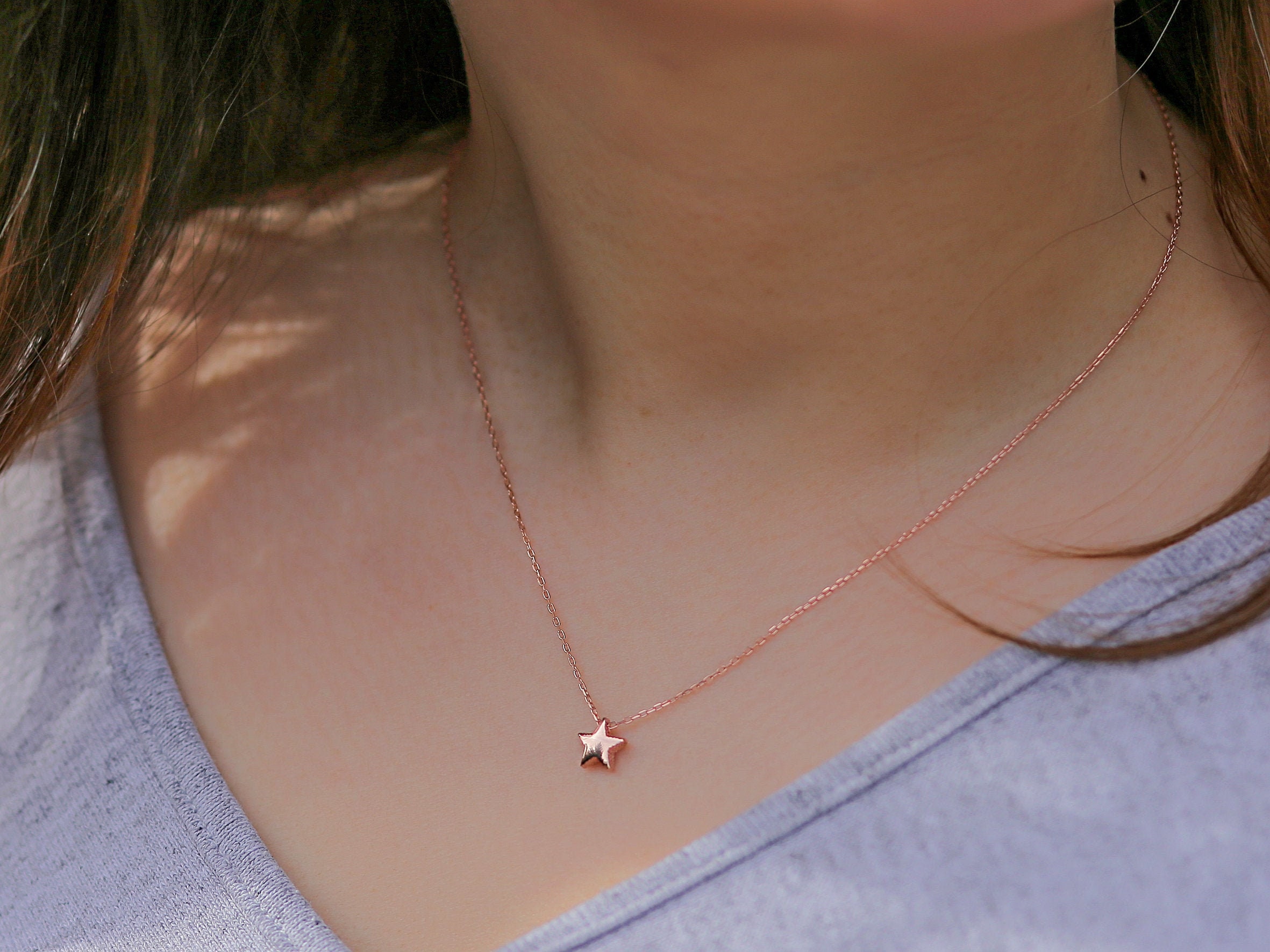 Dainty Sterling Silver Star Necklace: Minimalist Handmade Jewelry