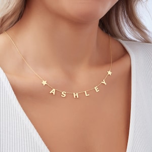 Gold initial Necklace, Silver Custom Letter Necklace, Christmas Gift Necklace, Mama Necklace, Mom Gift Necklace, Birthday Gift Necklace
