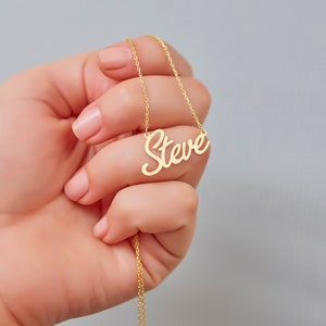 Silver Personalized Name Necklace, Bridesmaid Gift Gold Name Necklace, Mom Gift Necklace, Custom Mama Name Necklace, Christmas Gift Necklace