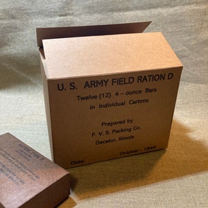 WWII US Army Marine Corps Ration D Bar ration (12) X case carton