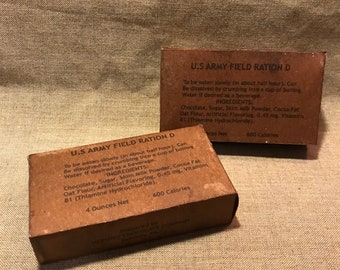 WWII US Army Marine Corps Ration D Bar Chocolate war ration