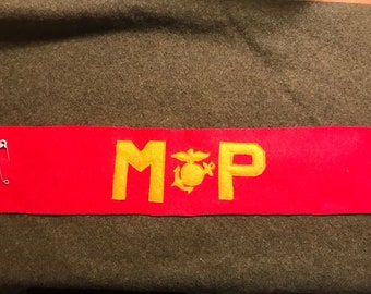 WWII USMC Marine MP Military police Armband with Ega wool felt