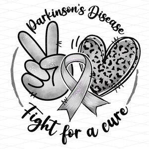 Parkinson&#39;s Disease Fight For a Cure Png, Parkinson&#39;s Disease Awareness Png, Parkinsons Disease Leopard Heart, Parkinsons Sublimation
