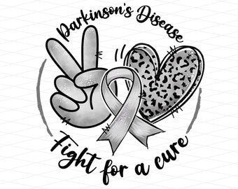 Parkinson's Disease Fight For a Cure Png, Parkinson's Disease Awareness Png, Parkinsons Disease Leopard Heart, Parkinsons Sublimation