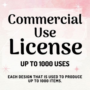 Commercial Use License for Small Businesses and Physical Products [1000 USES per design PNG]