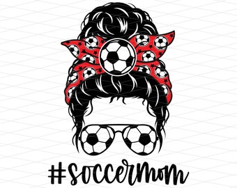Soccer Mom Messy Bun Png, Soccer Mom Sublimation, Soccer Mom Messy Bun Sublimation, Soccer Messy Bun Png