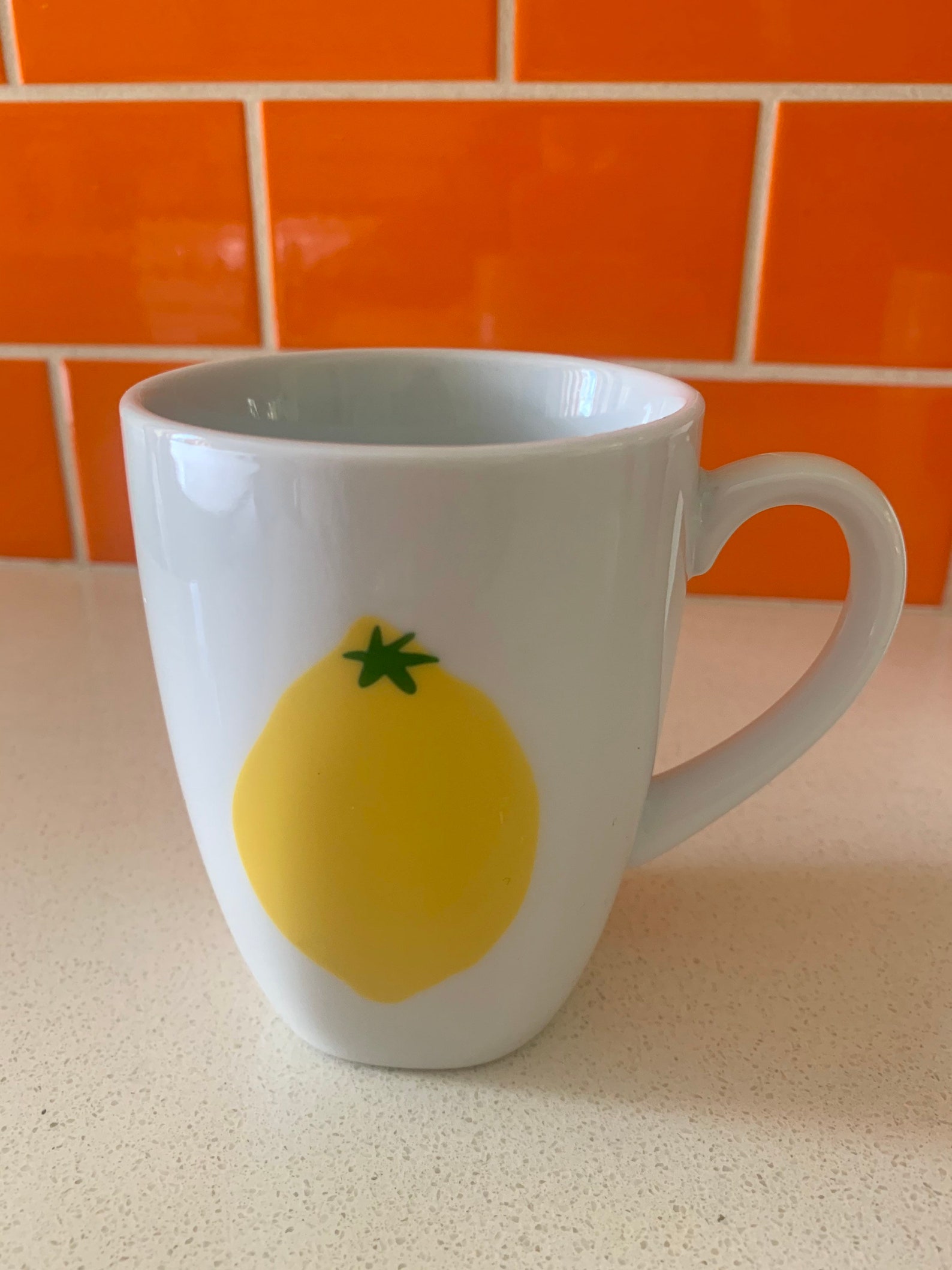 Fruit Mug Set of 4. White Coffee/ Tea Cup Mugs With Bright Mod Etsy